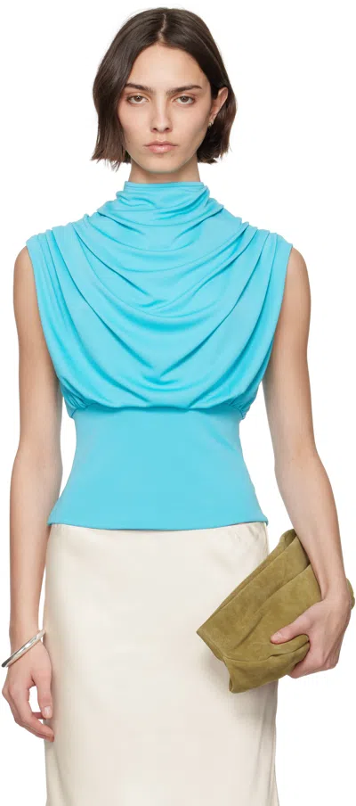 Kallmeyer Blue Jocelyn Draped Top