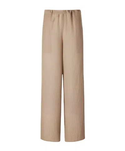 Kallmeyer Cairo Wool Broken Twill Wide-leg Pants In Neutral