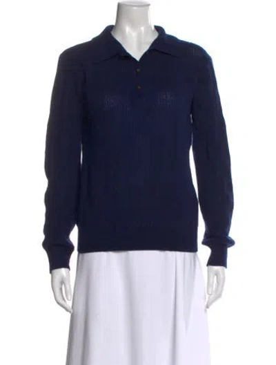 Pre-owned Kallmeyer Cashmere V-neck Sweater In Blue