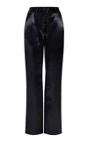 Kallmeyer Charlie Long Trouser In Black Liquid Viscose In Black