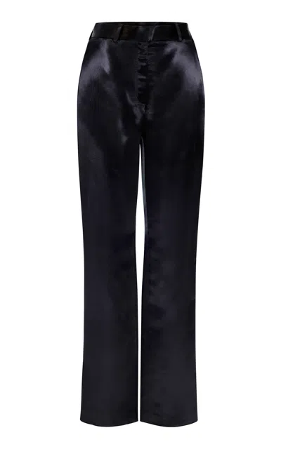 Kallmeyer Charlie Long Trouser In Black Liquid Viscose