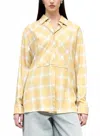 Kallmeyer Chloé Bib Button Down Shirt In Airbrush Flannel In Multi