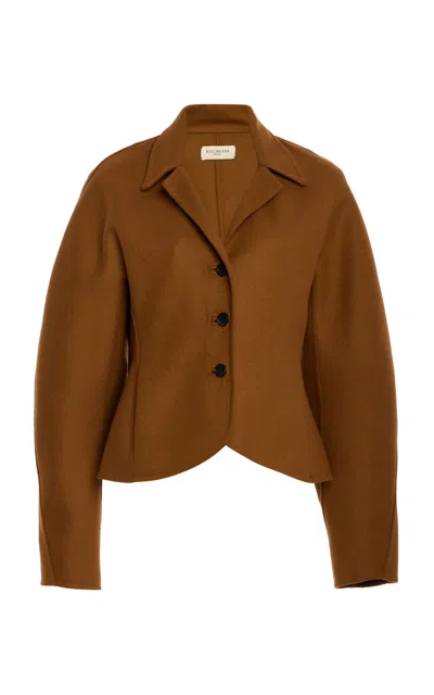 Kallmeyer Claude Wool-blend Waisted Jacket In Brown