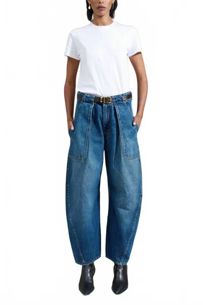 Kallmeyer Clemence Barrel Jean In Dark Stone Wash In Blue