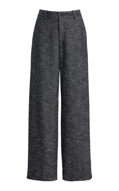 Kallmeyer Column Leg Cotton-blend Tailored Trousers In Gray