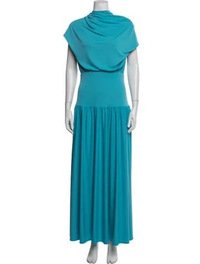 Pre-owned Kallmeyer Cowl Neck Long Dress In Blue