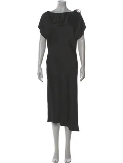 Pre-owned Kallmeyer Cowl Neck Midi Length Dress In Black