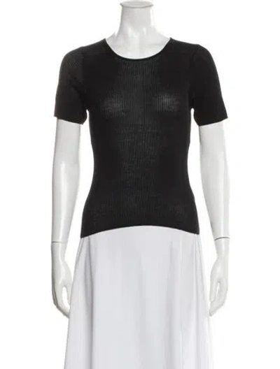 Pre-owned Kallmeyer Crew Neck Short Sleeve Top In Black