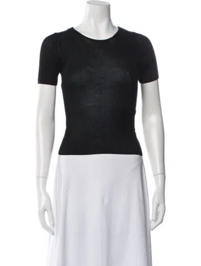 Pre-owned Kallmeyer Crew Neck Short Sleeve Top In Black