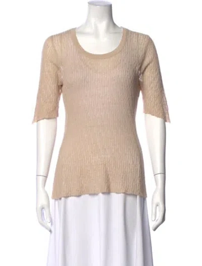 Pre-owned Kallmeyer Crew Neck Short Sleeve Top In Neutrals