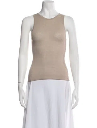 Pre-owned Kallmeyer Crew Neck Sleeveless Top In Neutrals