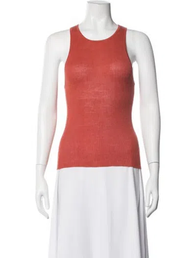 Pre-owned Kallmeyer Crew Neck Sleeveless Top In Orange