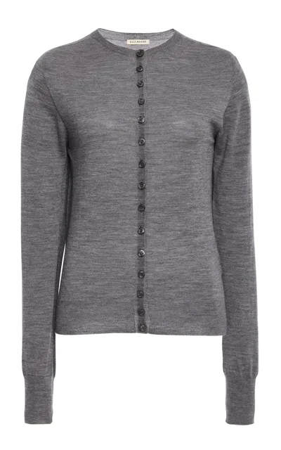 Kallmeyer Crosby Ultrafine Merino Seamless Cardigan In Gray