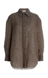 Kallmeyer Dani Linen-blend Button Down In Gray