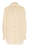 Kallmeyer Dani Linen-blend Button-down Shirt In Neutral