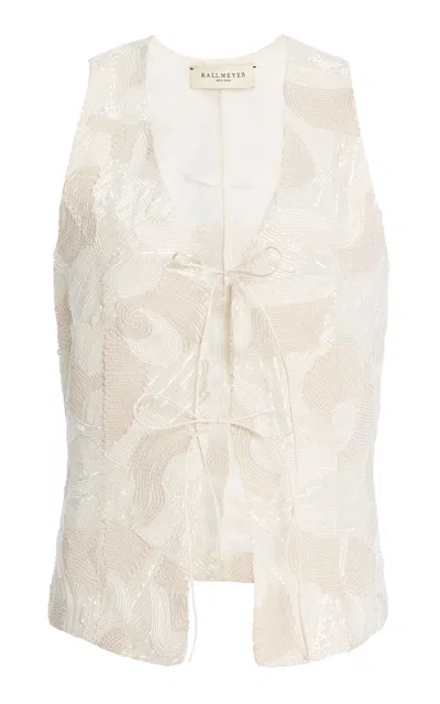 Kallmeyer Dauphine Embroidered Vest In White