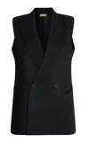 Kallmeyer Deon Wool Blend Sleeveless Blazer In Black