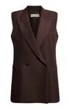Kallmeyer Deon Wool Blend Sleeveless Blazer In Brown