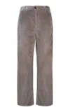 Kallmeyer Distressedcotton Corduroy Column-leg Jeans In Brown