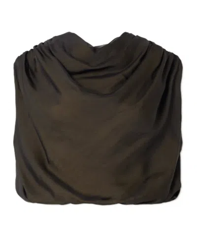 Kallmeyer Draped Silk-voile Top In Black