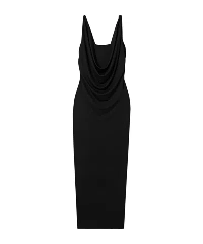 Kallmeyer Draped Stretch-jersey Midi Dress In Black