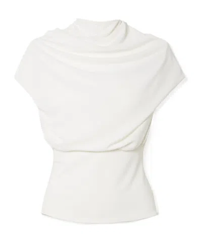 Kallmeyer Draped Stretch-jersey Top In White