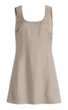 Kallmeyer Eloise Micro-plaid Mini Dress In Brown