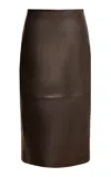 Kallmeyer Emilee Leather Pencil Skirt In Black