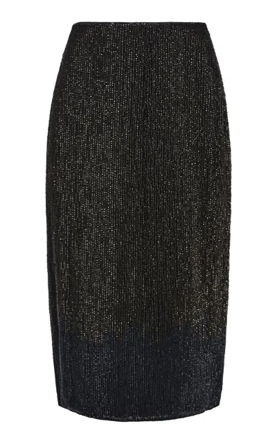 Kallmeyer Emilee Prism Sequined Pencil Maxi Skirt In Black