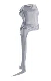 Kallmeyer Exclusive Elif Asymmetric Draped Satin Top In Blue