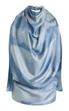 Kallmeyer Exclusive Silk Scarf Top In Blue