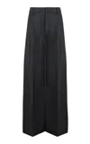 Kallmeyer Fatima Wide Leg Wool Blend Trousers In Black