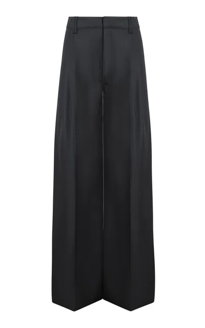 Kallmeyer Fatima Wide Leg Wool Blend Trousers In Black