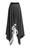 Kallmeyer Felicity Cotton-blend Cascade Maxi Skirt In Black