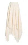 Kallmeyer Felicity Cotton-blend Cascade Maxi Skirt In White
