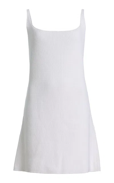 Kallmeyer Fiona Knit Cotton-blend Mini Dress In White