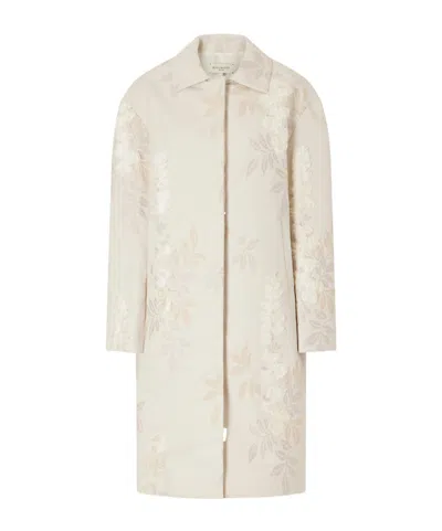 Kallmeyer Floral-jacquard Coat In Neutral