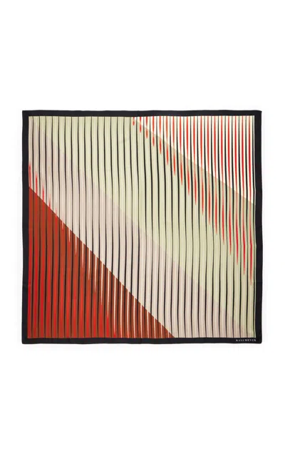 Kallmeyer Fluted Oversized Silk Scarf In Blue
