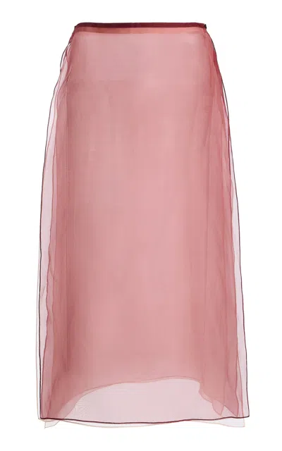 Kallmeyer Franks Layered Silk Midi Skirt In Pink