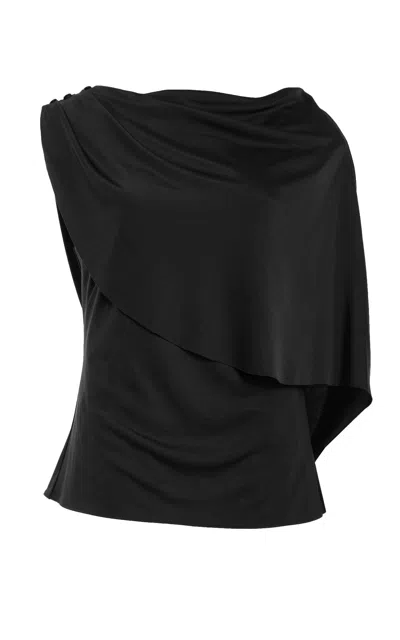 Kallmeyer Gelo Liquid Jersey Draped Top In Black
