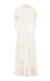 Kallmeyer Gillian Cotton Drawstring Dress In Ivory