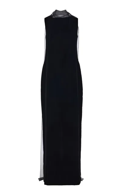 Kallmeyer Griei Scarf Velvet Maxi Dress In Black