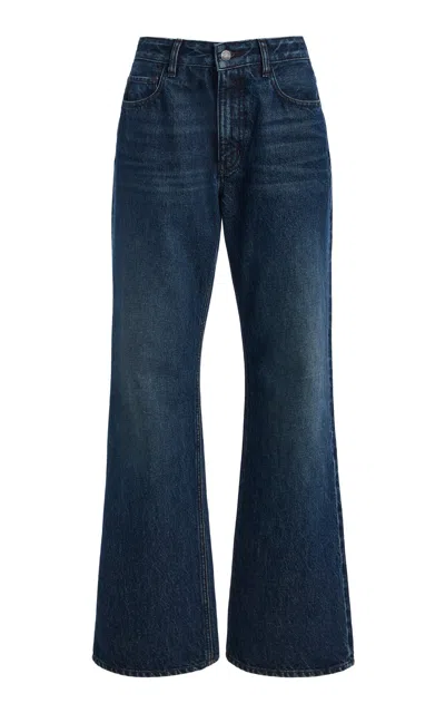 Kallmeyer Haley Flared Cotton Denim Pants In Blue