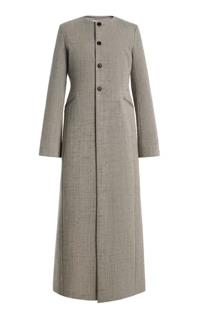 Kallmeyer Henri Speckled Wool Duster Coat In Gray