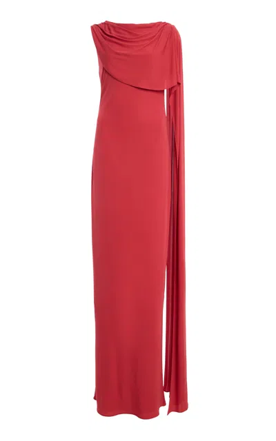 Kallmeyer Hillary Scarf Gown In Red