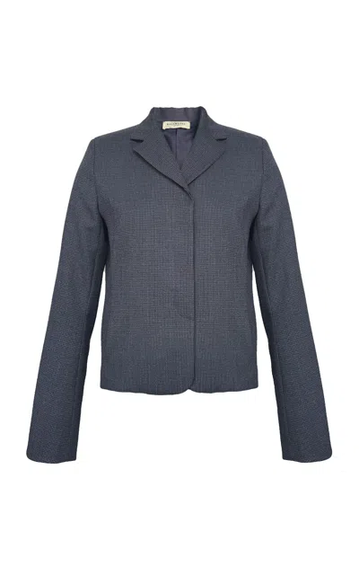 Kallmeyer Iman Wool Blend Blazer In Blue