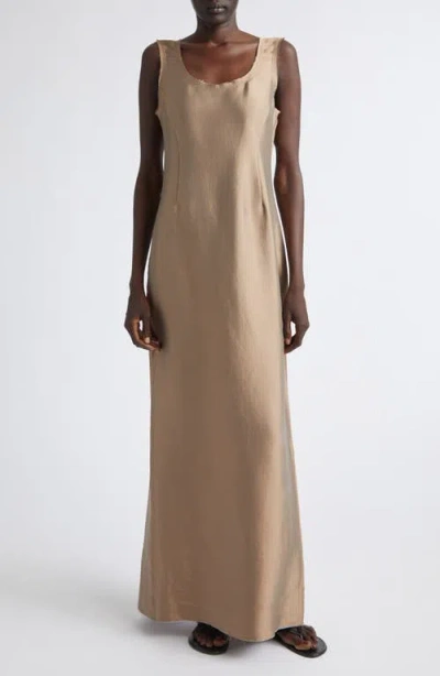 Kallmeyer Isadora Frayed Summer Virgin Wool Blend Gown In Copper
