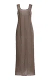 Kallmeyer Isadora Linen-blend Gown In Gray