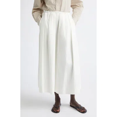 Kallmeyer Isolde Pleated Starched Organic Cotton Poplin Maxi Skirt In White