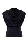 Kallmeyer Jocelyn Draped Stretch-jersey Top In Black